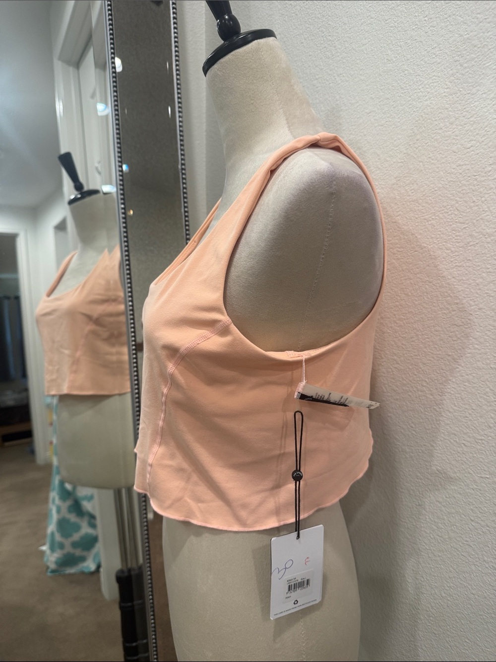 The Upside Top Bundle Peach and Black Cropped Tank with Built in Bra NWT - Picture 3 of 12